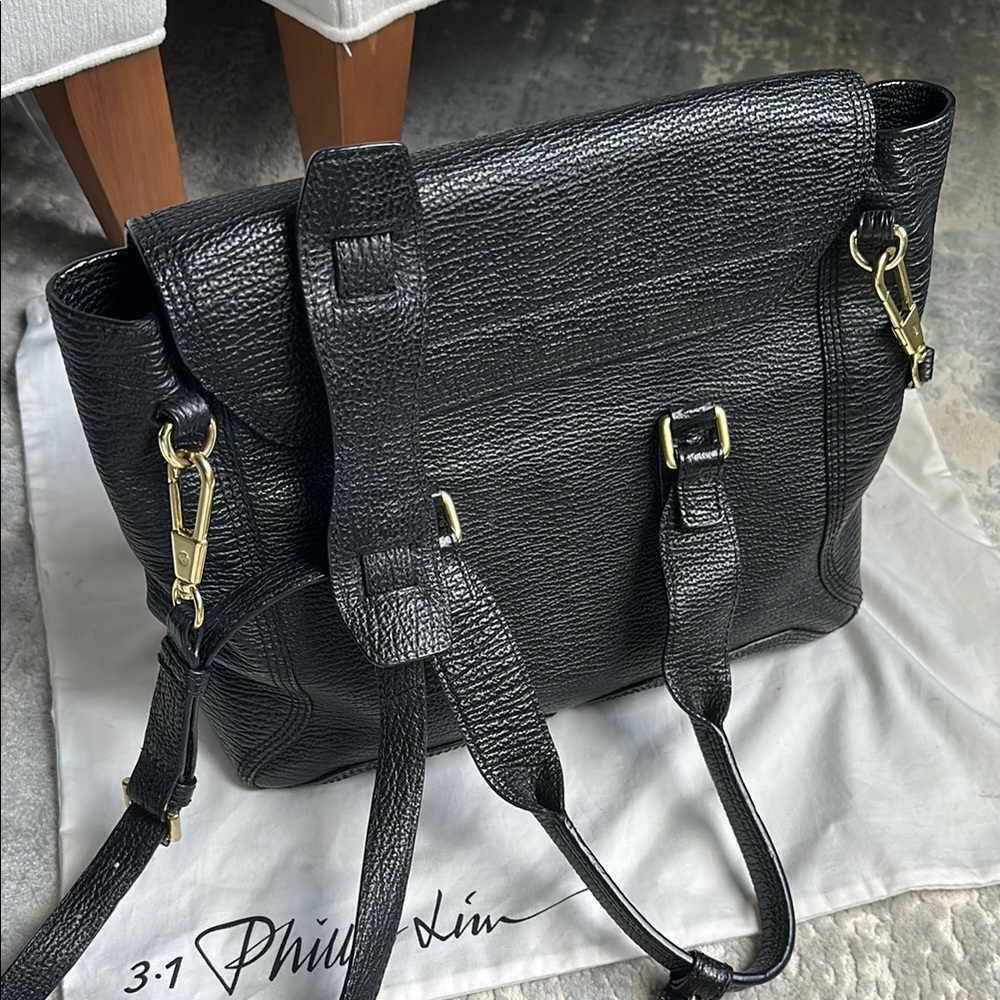 3.1 Phillip Lim Black Pashli Leather Satchel with Brass Hardware - Picture 7 of 10